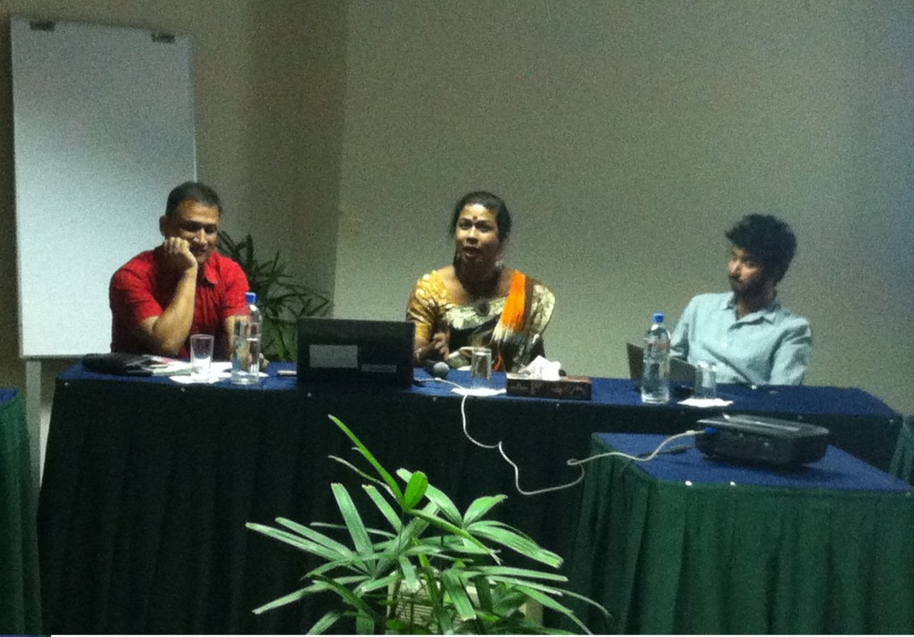 Ananya, a representative from the hijra community, is sharing her experience
